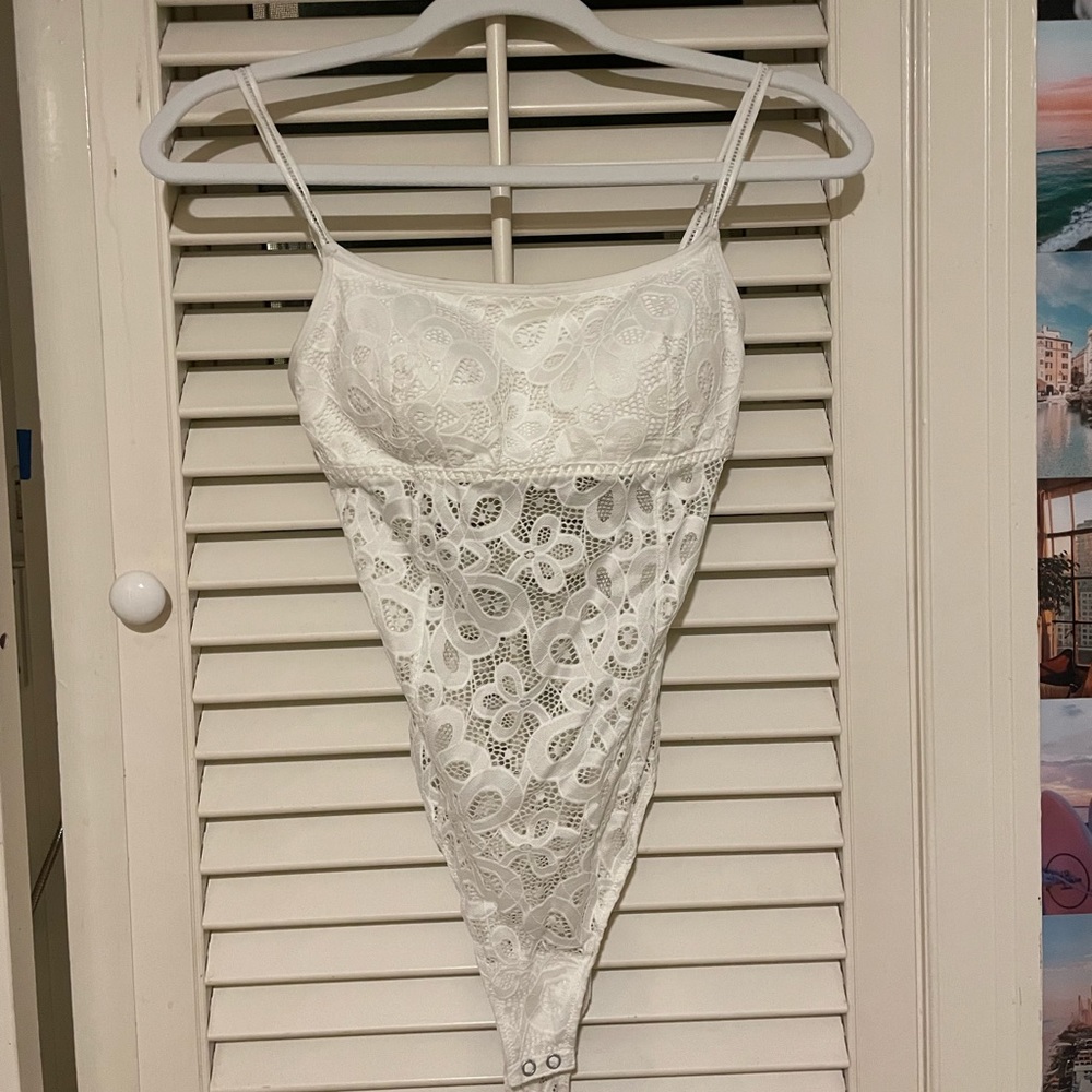 White lace bodysuit